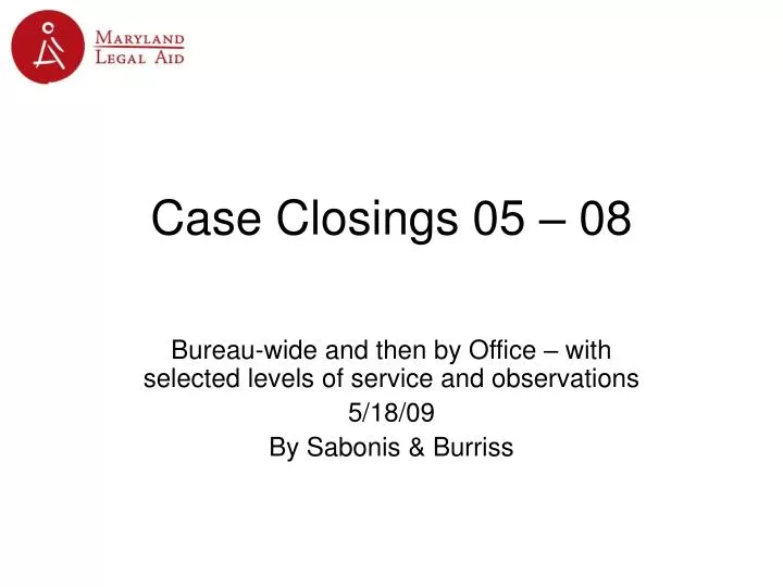 case closings 05 08