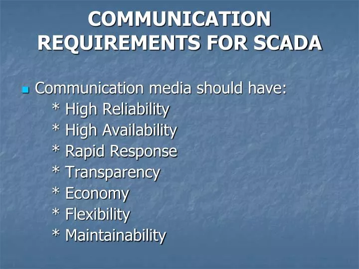 communication requirements for scada