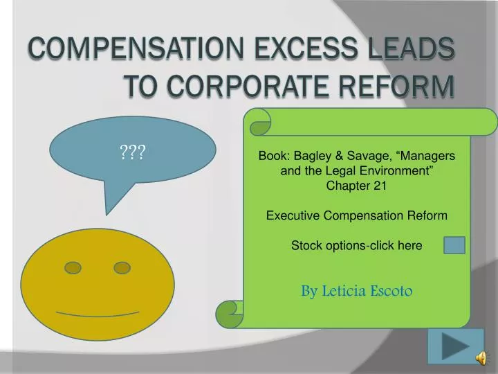 compensation excess leads to corporate reform