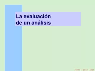 la evaluaci n de un an lisis