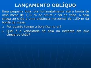 lan amento obl quo