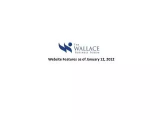 Website Features as of January 12, 2012