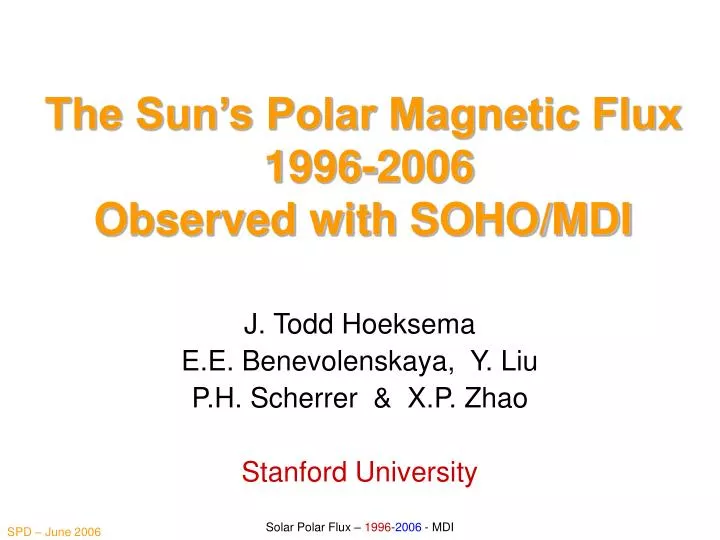 the sun s polar magnetic flux 1996 2006 observed with soho mdi