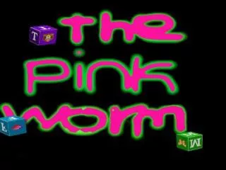 One day a young pink worm went to the city of the green worms.