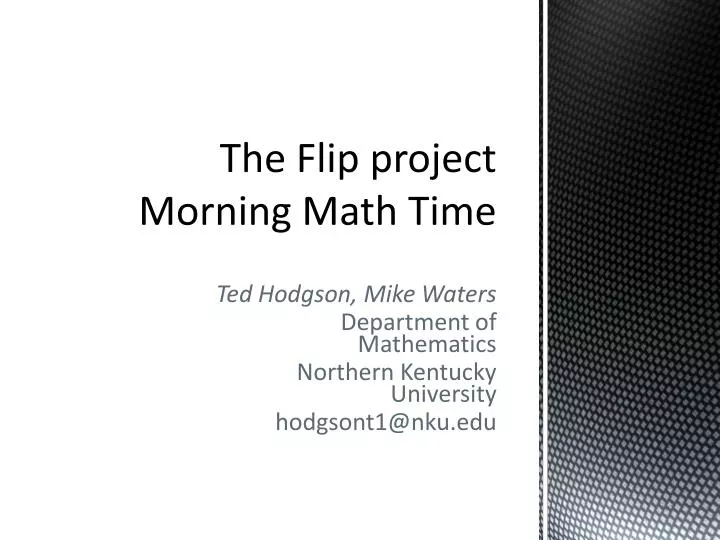 the flip project morning math time