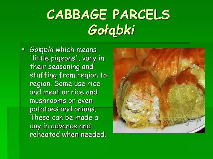 cabbage parcels go bki