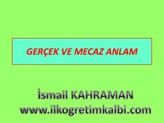 ger ek ve mecaz anlam