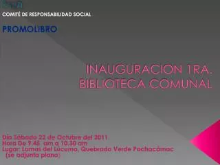 inauguracion 1ra biblioteca comunal