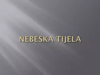 nebeska tijela