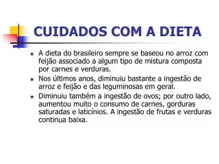 cuidados com a dieta