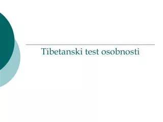 tibetanski test osobnosti