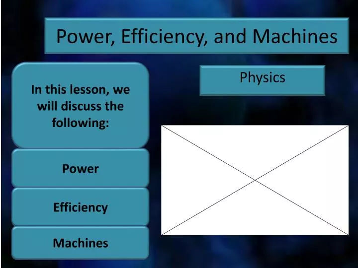 power efficiency and machines