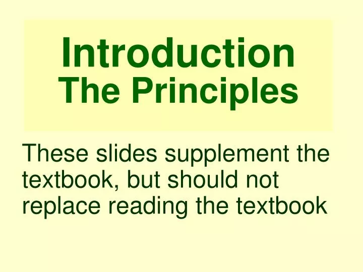 introduction the principles