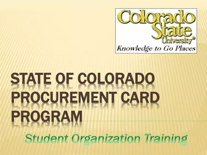 state of colorado procurement card program