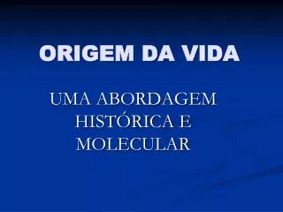 origem da vida