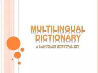 Multilingual Dictionary