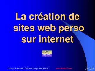 la cr ation de sites web perso sur internet