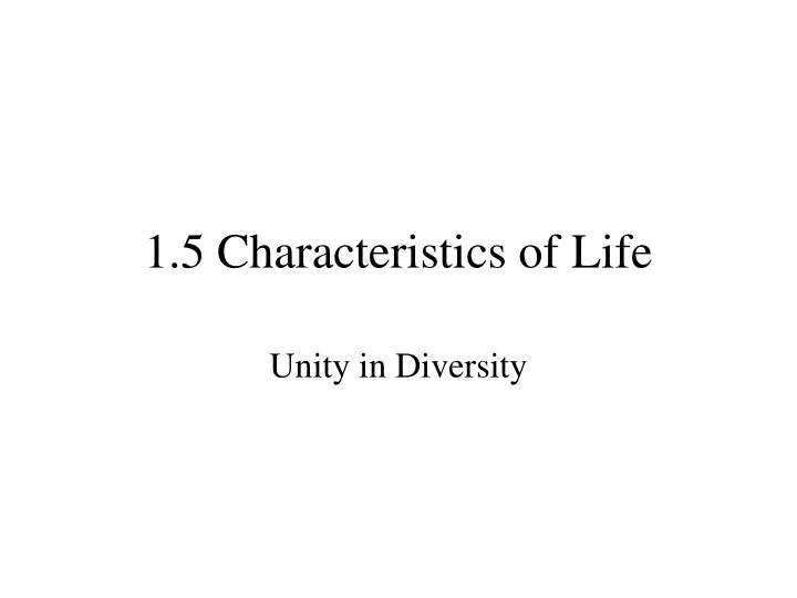 1 5 characteristics of life