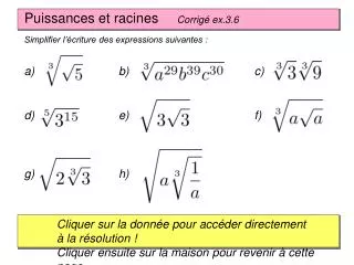 puissances et racines