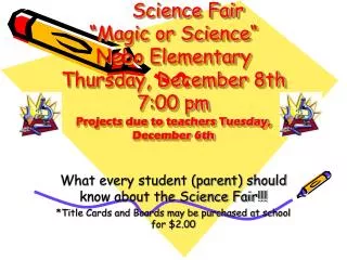 What every student (parent) should know about the Science Fair!!!