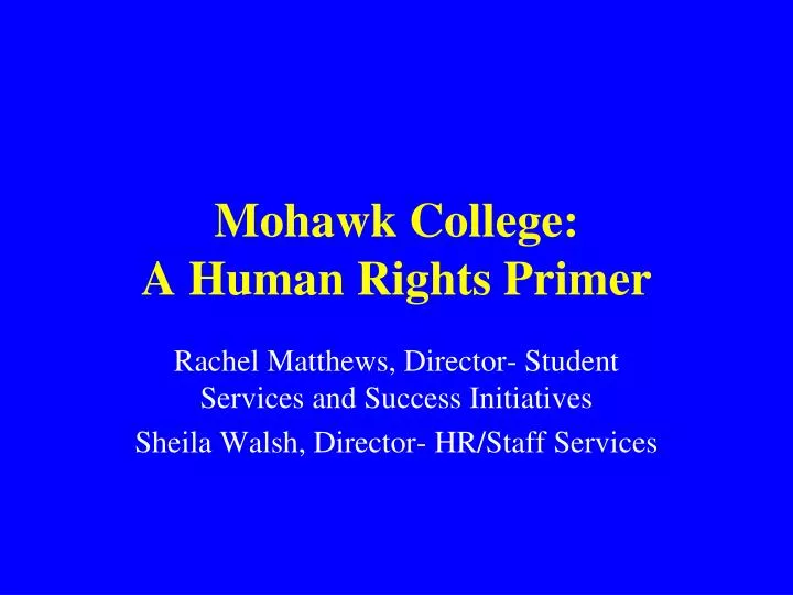 mohawk college a human rights primer