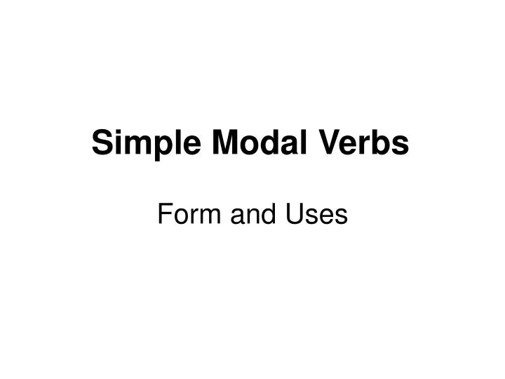 simple modal verbs
