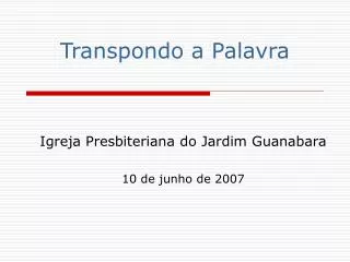 transpondo a palavra