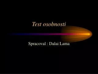 test osobnosti