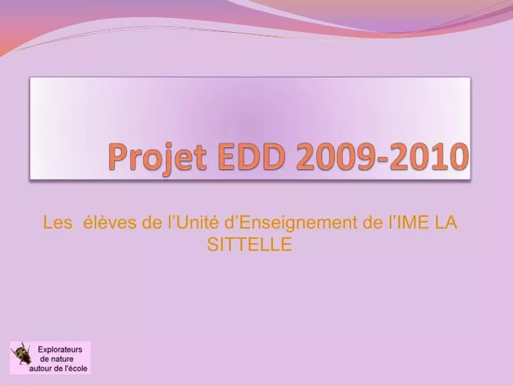 projet edd 2009 2010