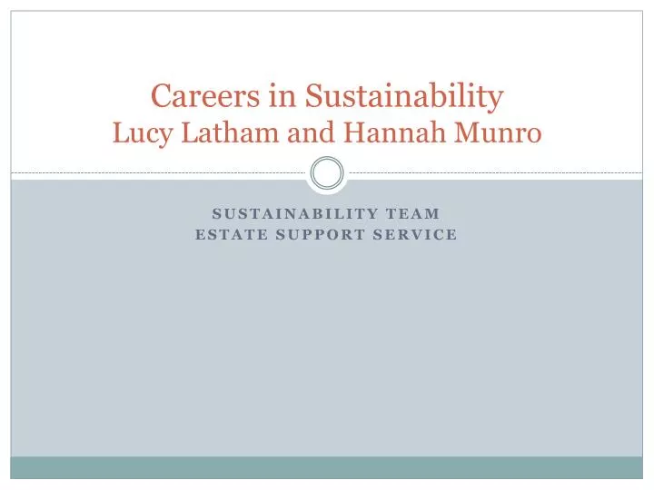 careers in sustainability lucy latham and hannah munro
