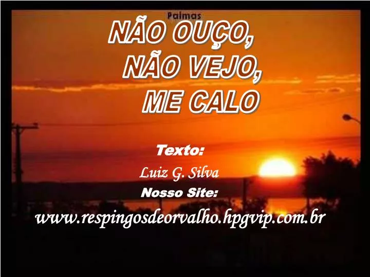 texto luiz g silva nosso site www respingosdeorvalho hpgvip com br