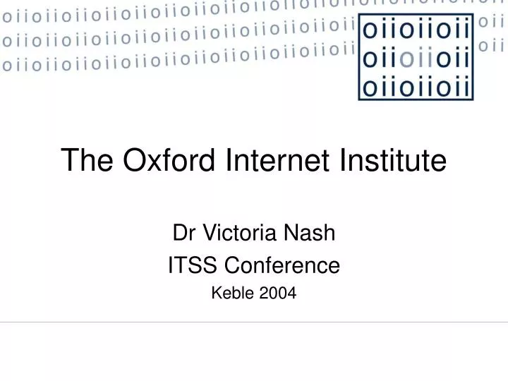 the oxford internet institute