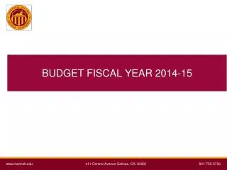 BUDGET FISCAL YEAR 2014-15