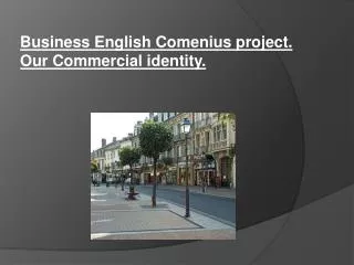 Business English Comenius project . Our Commercial identity .