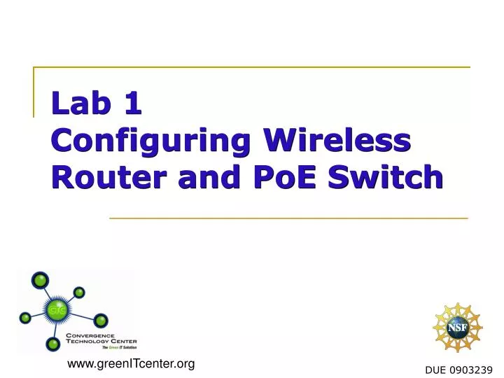 lab 1 configuring wireless router and poe switch