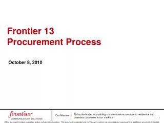 Frontier 13 Procurement Process