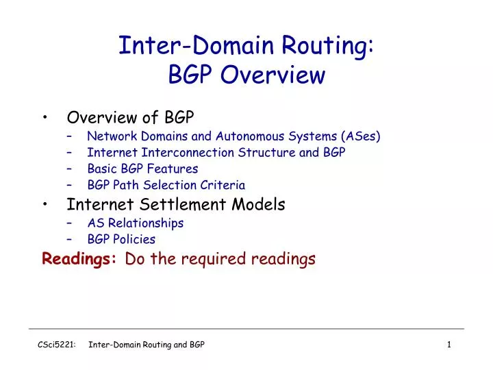 inter domain routing bgp overview