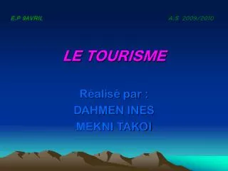 le tourisme