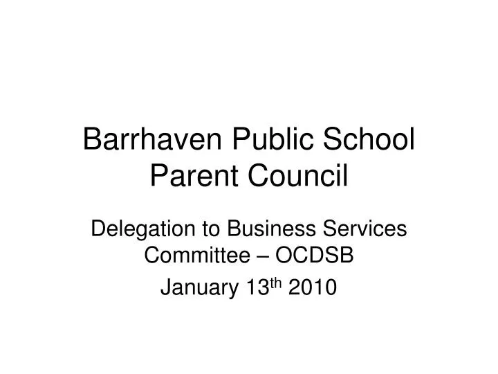 barrhaven public school parent council