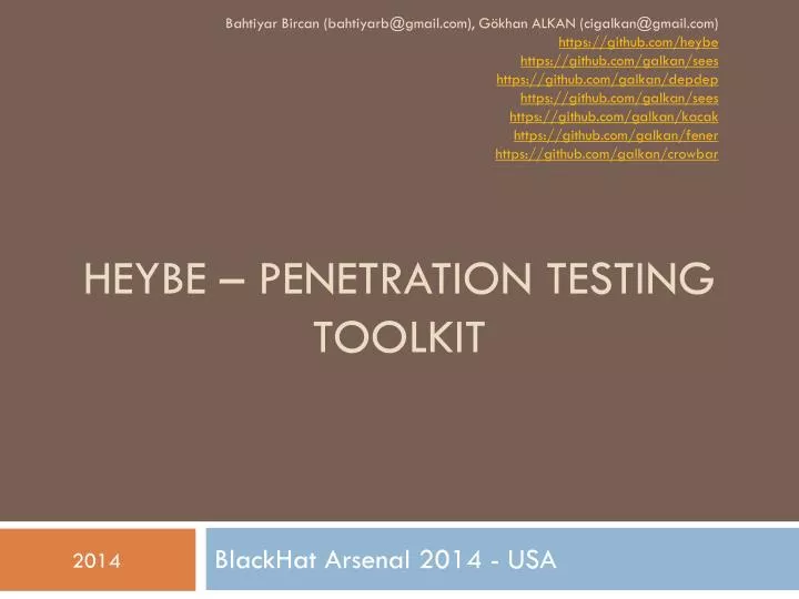 heybe penetration testing toolkit