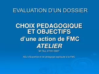 evaluation d un dossier