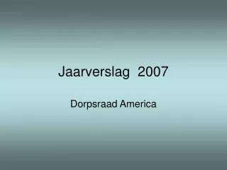 jaarverslag 2007