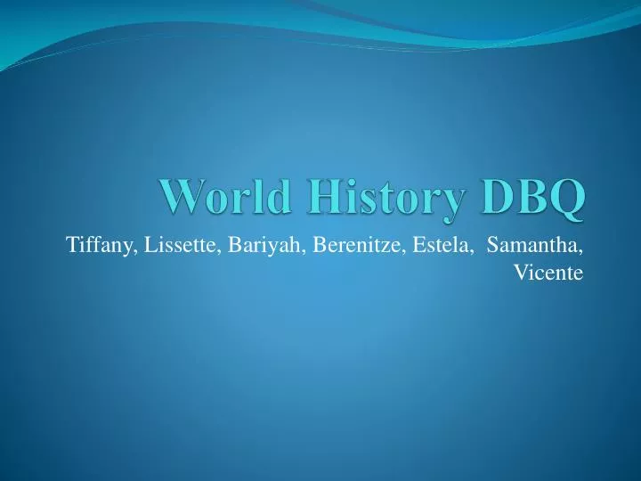 world history dbq