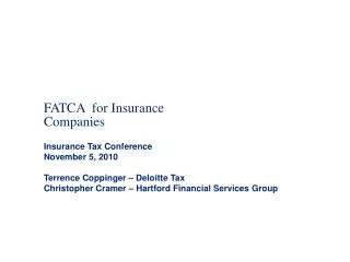 FATCA for Insurance Companies