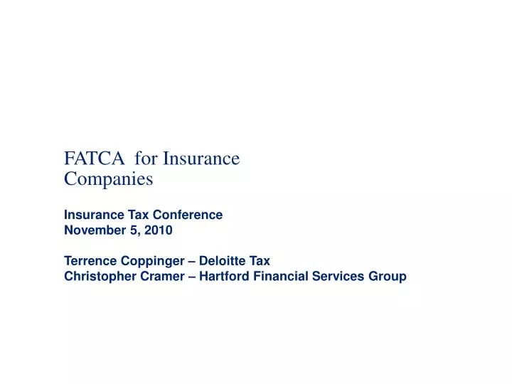 fatca for insurance companies