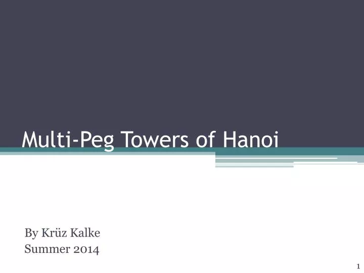 multi peg towers of hanoi