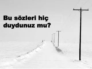 bu s zleri hi duydunuz mu