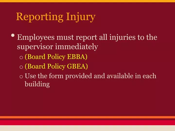 reporting injury