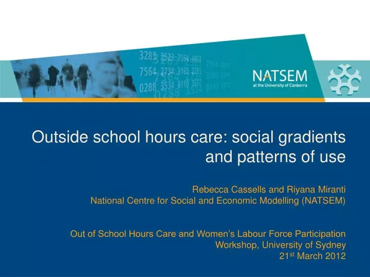 outside school hours care social gradients and patterns of use