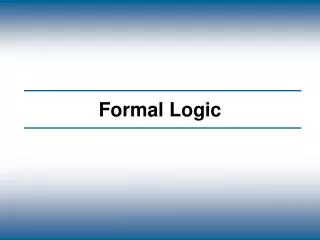 Formal Logic